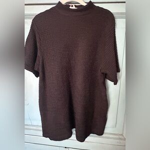 Rose & Olive Brown Textured Short Sleeve Tunic